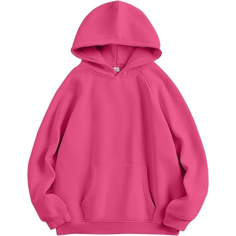 Women Hot Pink Hoodies Oversized Fleece Long Sleeve Comfy Casual Sweatshirts